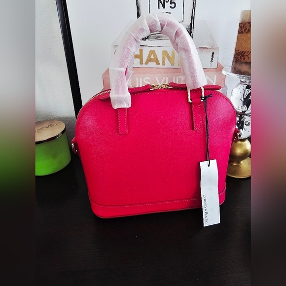 NWT. Dooney & Bourke Pink Domed Satchel with Gold Accents. - Picture 9 of 11